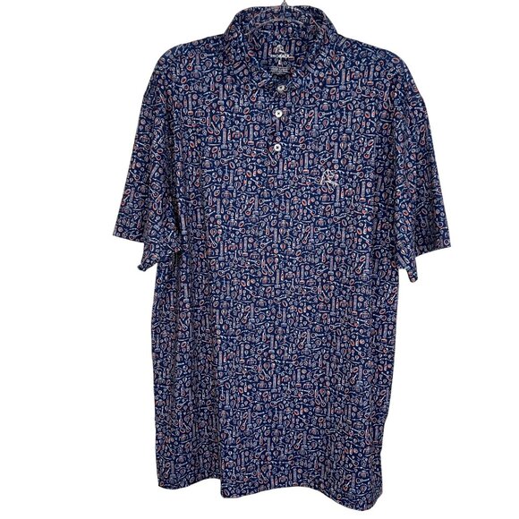 Rhoback The C'Ville Paramount Performance Polo Shirt in Admiral Navy Size Large - Picture 3 of 11